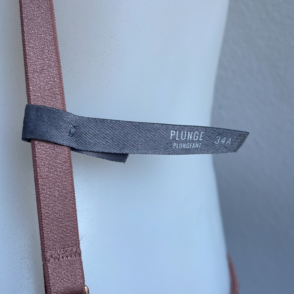 Dusty Rose Pink Aerie Bra 34A Plunge Push Up . - Picture 3 of 8